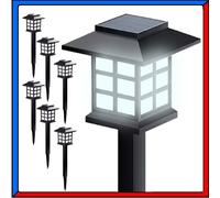 6 Lampade Solari LED da Giardino IP44 Paletti Segnapasso per Vialetto Esterno