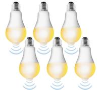 6 lampadine LED E27 con sensore di movimento, 12 W, sensore PIR, luce bianca calda, 3000 K, sensore di luce, lampadina a risparmio energetico, per corridoio, garage, scale, balcone