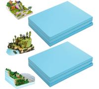 6 lastre in schiuma rigida, modello in schiuma rigida, in polistirolo per artigianato, fatte a mano, in schiuma blu ad alta densità, modello di modellazione paesaggistica (20 mm)