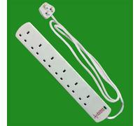 6 Lato Protezione Sovratensione Estensione Presa 13a 2m Piombo Cavo & Neon Luce