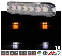 6 LED Ambra Bianco Recupero Strobo Lampeggiante Griglia Barra Camion Faro R65