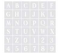 6" Lettera Numero Stampino,36pz 7" Larghezza Riutilizzabile Disegno,Bianco