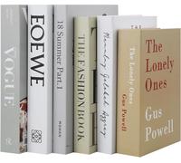 6 libri falsi alla moda, libri decorativi per la decorazione della casa, libri di visualizzazione con copertina rigida per tavolini da caffè/scaffali, libro di stoccaggio per la casa, libreria