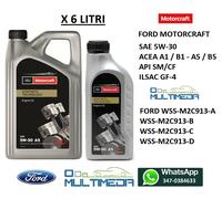 6 LITRI LT OLIO MOTORE ORIGINALE FORD MOTORCRAFT 5W30 LT.5 TANICA ACEA A1 A5 B5
