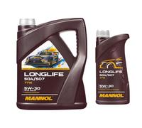 6 Litri MANNOL Longlife 504/507 5W-30 Olio Motore API SN ACEA C3 7715 Sintetico