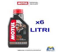 6 LITRI MOTUL 710 2T OLIO MOTORE 100% SINTETICO MISCELA PER MOTO 2 TEMPI API TC
