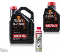 6 Litri MOTUL 8100 X-Clean+ 5W-30 Olio Motore 300ml Fuel System Clean 11269353