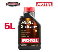 6 Litri Olio Motore Auto MOTUL 8100 X-CLEAN+ 5W30 5W-30 5W 30 4T 4 TEMPI