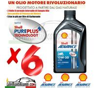 6 Litri Olio motore moto Shell Advance Ultra 15W50 4T API SM/JASO MA2