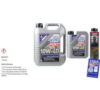 6 Litri Originale Liqui Moly Set MoS2 Leichtlauf 10W-40 Olio-Scia