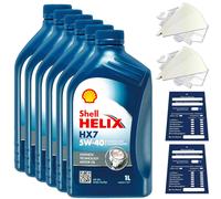6 Litro Originale Shell Helix HX7 5W40 Olio MB229.3 Api Sp Acea A3/B4 Fiat Set