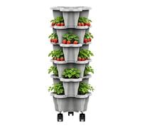 6 Livelli Fioriera Impilabile Per Fragole Verticale, Fioriera Ortos Verticale, Vasi Per Fragole Verticali Da Esterno, Fiorieras Impilabile A Più Livelli Con Ruote, Per Fiori, Verdure, Interno, Esterno