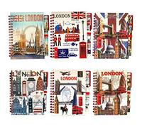 6 London Souvenirs - Blocco note a forma di Union Jack, regalo britannico, famosi luoghi di interesse di Londra