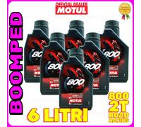 6 LT OLIO MOTUL 800 2 TEMPI MISCELA 100% SINTETICO ROAD RACING USO PISTA 06MO09