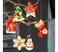 6 luci decorative per le vacanze con motivi a stella e pupazzo di neve, perfette per uso domestico interno tra cui finestre, pareti e caminetti per migliorare l'atmosfera festiva (set di sei pezzi)