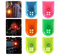 6 luci di sicurezza LED riflettenti, 3 modalità, luce lampeggiante clip, 4 clip LED per cartelle, luce di sicurezza per bambini (6)