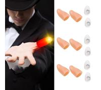 6 luci magiche per il pollice, punte lampeggianti a LED per trucchi magici, scherzi, forniture per feste, trucco magico morbido per pollice finto dito luce per bar spettacoli teatrali, divertenti