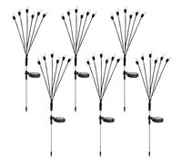 6 luci solari da giardino, con 6 LED, luci lucciole per prato e giardino, design impermeabile, 8 modalità flash, decorazione ad energia solare per patio, giardino, balcone