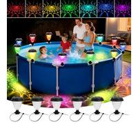 6 luci solari per piscina frame po-ol, illuminazione solare per telaio po-ol, So-lar P-ool, luce per recinzione con campione di colore, impermeabile P-ool luci So-lar per giardino, recinzione, cortile