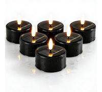 6 lumini a energia solare, per esterni, con tremolio bianco caldo, 6 x 5 cm, luce solare a LED, riutilizzabili, colore nero, impermeabili, per balconi, lanterne, interni e terrazze, decorazione da