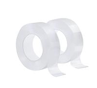 6 m di nastro biadesivo extra forte, trasparente, 2 rotoli di nastro nano su entrambi i lati, rimovibile, impermeabile, doppio sided, larghezza 2 cm, per tappeti, foto, pareti, casa, auto, esterni