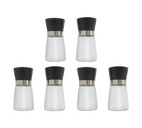 6 macinasale e pepe in ceramica, regolabile, macinino sale e pepe, nero, trasparente, macina pepe, pepe, sale grosso, sale marino, sesamo cumino