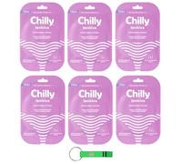 6 mascherine Chilly Intim - Calmante maschera intima - Ideale dopo la depilazione e in caso di lieve disagio - Ogni confezione contiene una maschera + portachiavi Beni Culinari