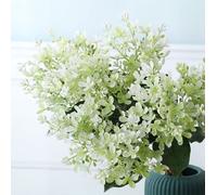 6 mazzi di fiori artificiali di gelsomino invernale da 38,1 cm, resistenti ai raggi UV, non sbiadiscono, piccoli fiori selvatici finti per cucina, centrotavola, vaso, sfondo verde per matrimoni e