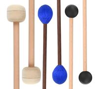6 mazzuole per xilofono, marimba e timpani, con manici in legno, teste in gomma e lana