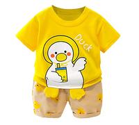 6 mesi Baby Girl O Scollo Top e pantaloni animali 2PCS 12 anno, giallo., 100