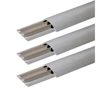 6 metri Canalina calpestabile a pavimento, 3 barre 2mt, larghezza 50mm, altezza 12mm, 3 scomparti, grigio, tecnopolimero ad alta resistenza, fori per tasselli o fissaggio con adesivi - Made in Italy