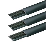 6 metri Canalina calpestabile a pavimento, 3 barre 2mt, larghezza 75mm, altezza 17mm, 3 scomparti, ardesia, tecnopolimero ad alta resistenza, fori per tasselli o fissaggio con adesivi - Made in Italy