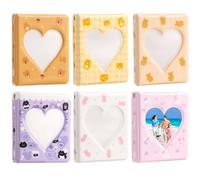 6 mini album fotografici con ciondolo a forma di cuore, 8,9 x 10,9 cm, 40 tasche per foto e biglietti