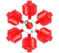 6 mini filtri usa e getta per pistole a spruzzo, filettatura da 1/4", materiale ABS, trappola per umidità per verniciatura automobilistica e utensili ad aria (rosso)