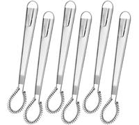 6 mini frusta a mano mini frusta a molla manuale in acciaio inox frusta per uova frusta da forno frusta portatile per mescolare uova piatte per cuocere latte latte tè