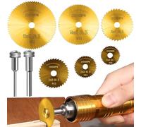 6 mini lame per sega circolare HSS per trapano rotante, dischi da taglio in acciaio con mandrino da 1/8" e 1/4" per utensili rotanti, taglio di precisione su legno, plastica, metallo morbido PVC