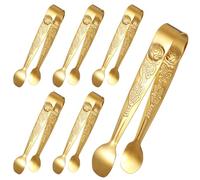 6 mini pinze da cucina da 11 cm per servire cibo, piccole pinze in metallo dorato per cubetti di zucchero a forma di rosa, in acciaio inox, piccoli utensili per buffet, feste, antipasti, ghiaccio