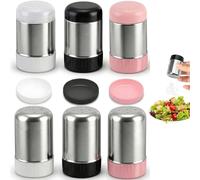 6 mini saliera da viaggio in acciaio inox, mini saliera e pepiera, ideale per campeggio, barbecue e viaggi, bottiglie di spezie da viaggio con coperchio