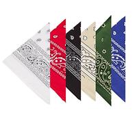 (6 Mix B) - Bandane BOOLAVARD 100% cotone 6 pezzi con motivo Paisley originale Colore a scelta Copricapo / Capell