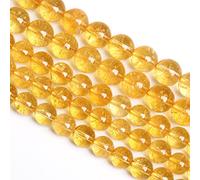 6 mm 60 perline rotonde sfuse in cristallo di quarzo citrino giallo naturale per la creazione di gioielli, braccialetti e collane fai da te