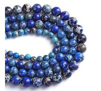 6 mm 60 perline sfuse in pietra naturale blu sedimenti marini diaspro per la creazione di gioielli fai da te braccialetto Gu-k6726