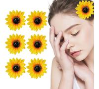 6 mollette per capelli con girasole, a forma di coccodrillo, per donne, ragazze, spiaggia, estate, feste, 6 pezzi