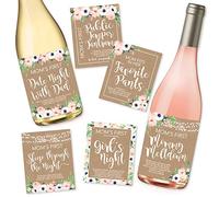 6 mommy' S First Milestone stickers o vino etichette, Great Baby Shower Gift Ideas for MOM to be, divertente mamma S First Moments dopo aver New Baby Girl or Boy, 1st data notte con Dad & More