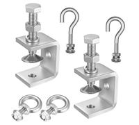6 morsetti a C in acciaio inossidabile, morsetti a C regolabili in metallo, morsetti Tiger con gamma di serraggio da 0-25 mm, morsetti a G resistenti con ganci e bulloni ad occhiello, per la