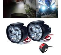 6 Moto LED da Motocicletta Scooter Faro W/Interruttore Freccia Testa Lampada
