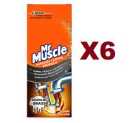 6pz Mr Muscle NIAGARA CUCINA DISGORGANTE GRANULARE Sciogli-Grassi 5 DOSI 250gr