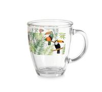 6 Mug In Vetro Decoro Tucano Cc 380 Trasparente Chio