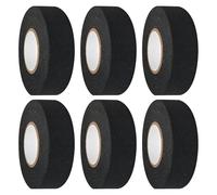 6 nastri in tessuto nero, 19 mm x 15 m, nastro adesivo in tessuto, per auto, moto, cavi elettricisti