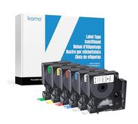 6 nastri kamo compatibili con Dymo D1 45013 45016 45017 45018 45019 (12 mm x 7 m), per LabelManager 120P 160 210D 220P 260P 280 350D 360D 420P LabelPoint 10000 150 2 00 LabelWriter 400 450 DUO