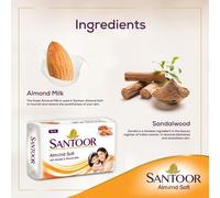 6 No. Sapone da bagno morbido biologico Santoor al legno di sandalo e latte...